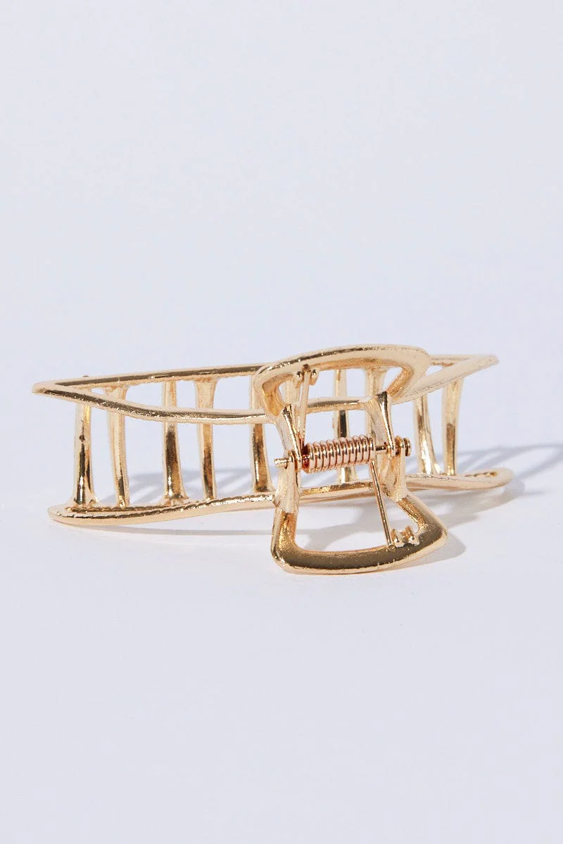 Gold Half Moon Metal Claw Clip