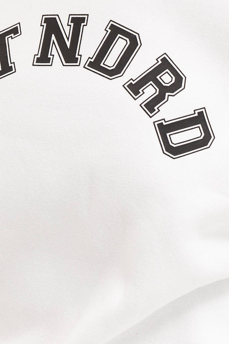 White Unisex Sweatshirts Oversized Crew Neck