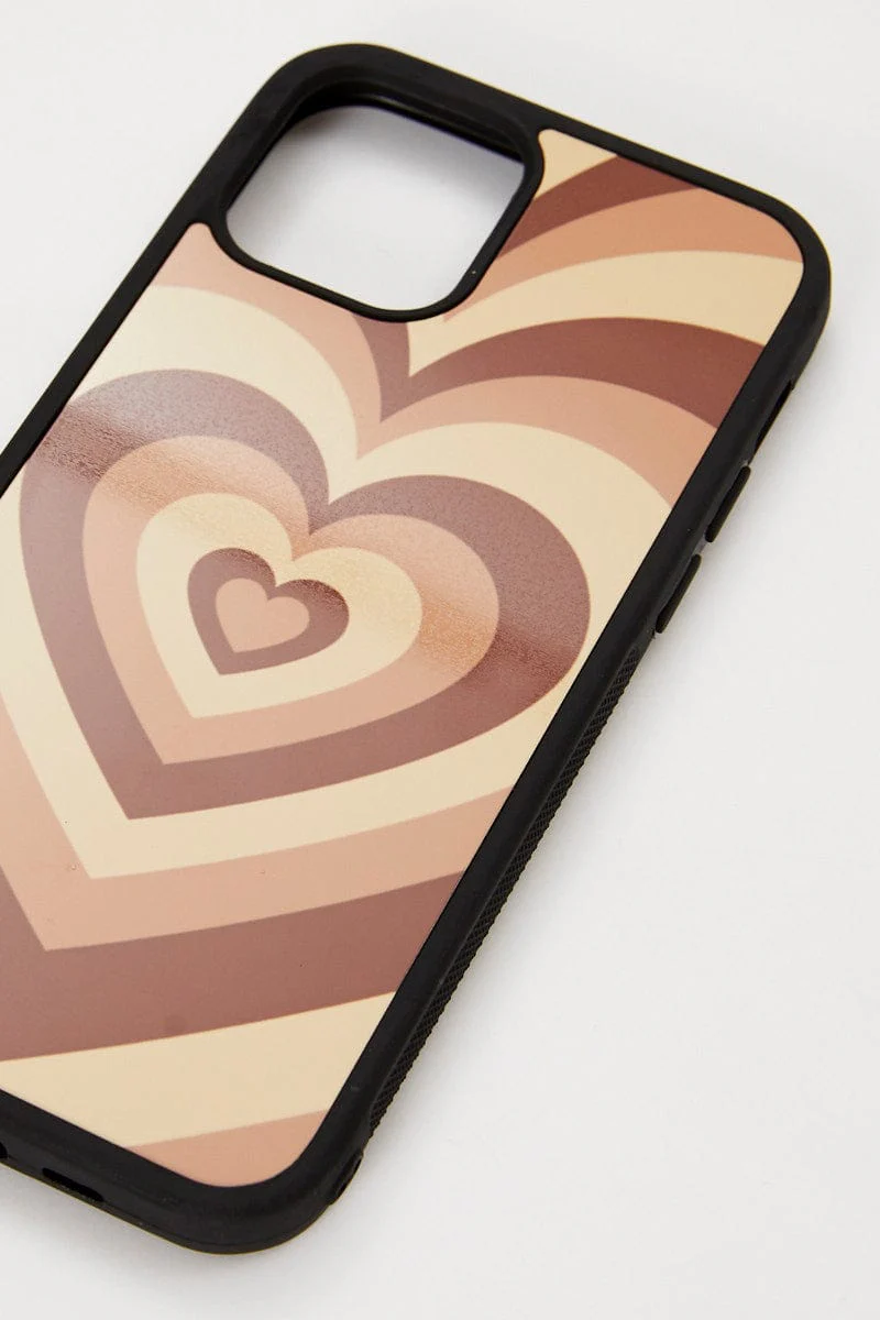 Brown Heart Phone Cover I Phone 12