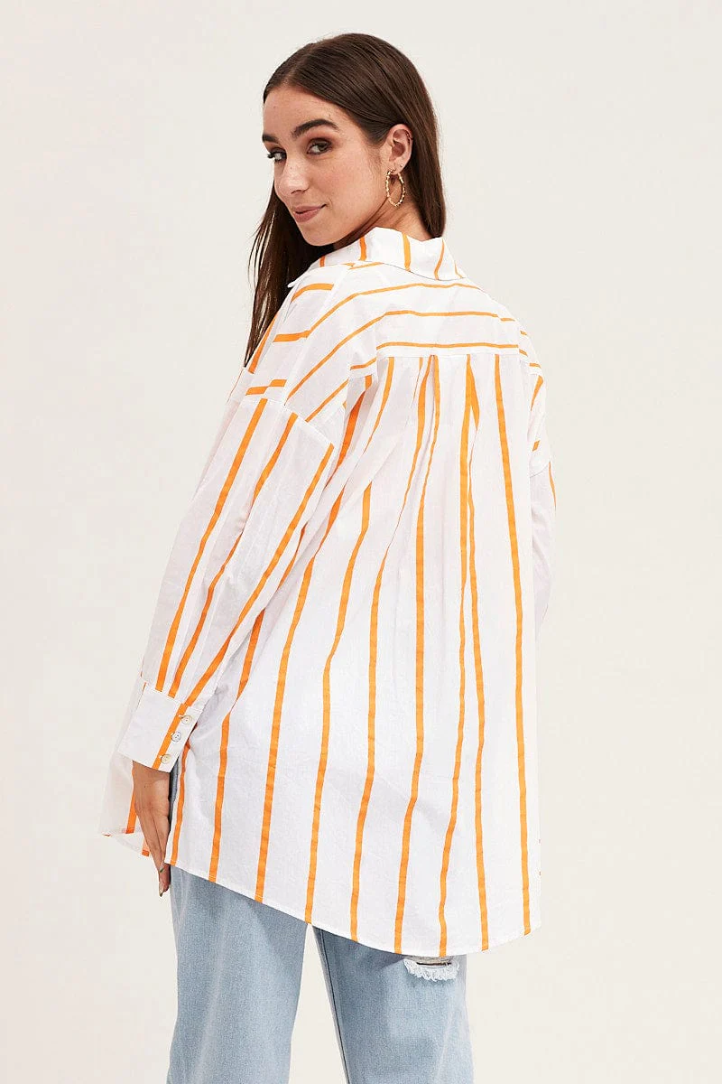 Stripe Long Sleeve Button Up Shirt