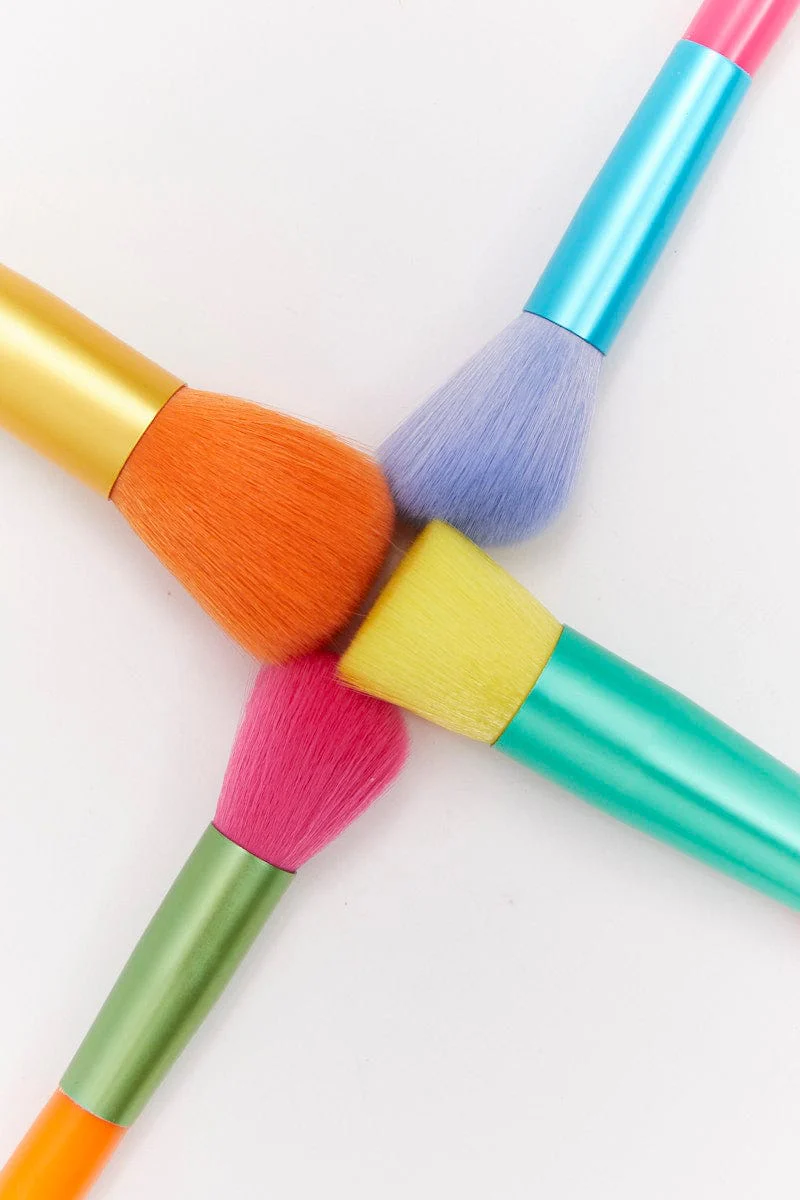 Multi 10 Pcs Clashing Colours Make Up Brush Set