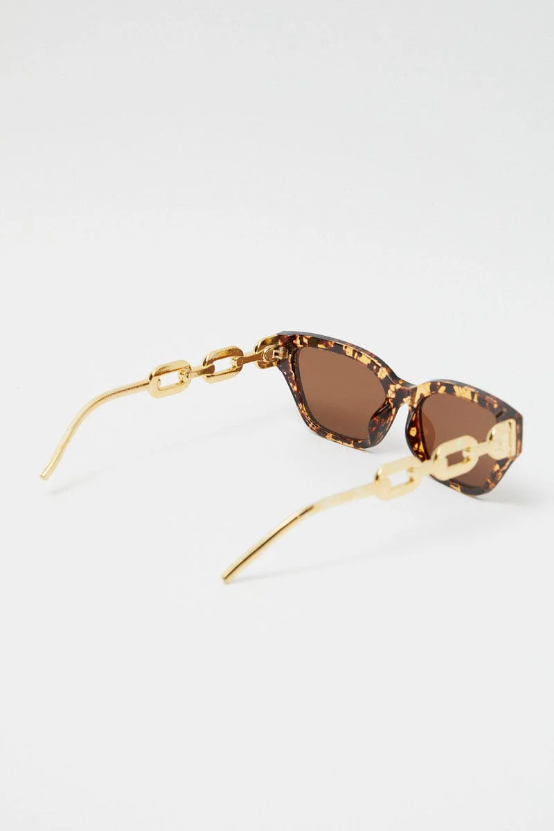 Brown Animal Print Fashion Sunglasses