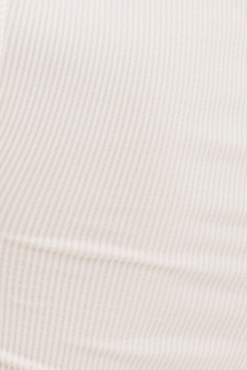 White Collar Top Short Sleeve Seamless