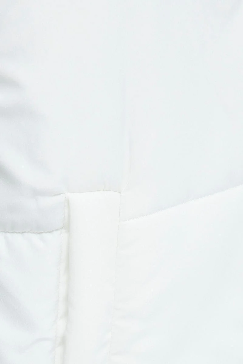 White Puffer Sleeveless Zip Thru