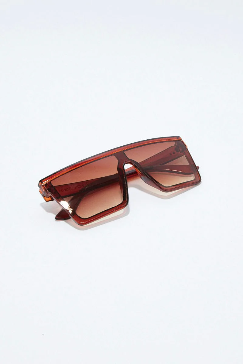 Brown Visor Sunglasses