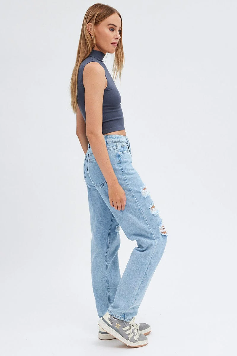 Denim Baggy Denim Jeans High rise