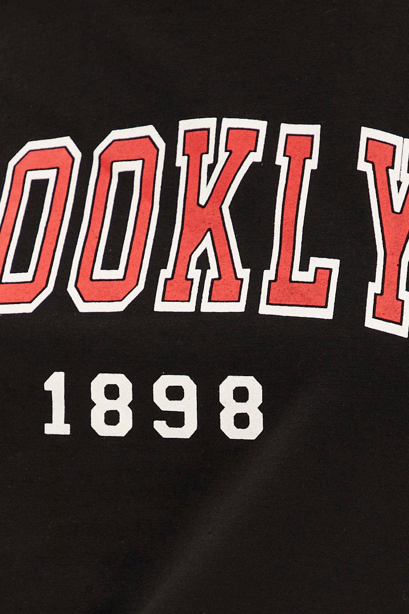 Black Graphic T And Biker Shorts Set