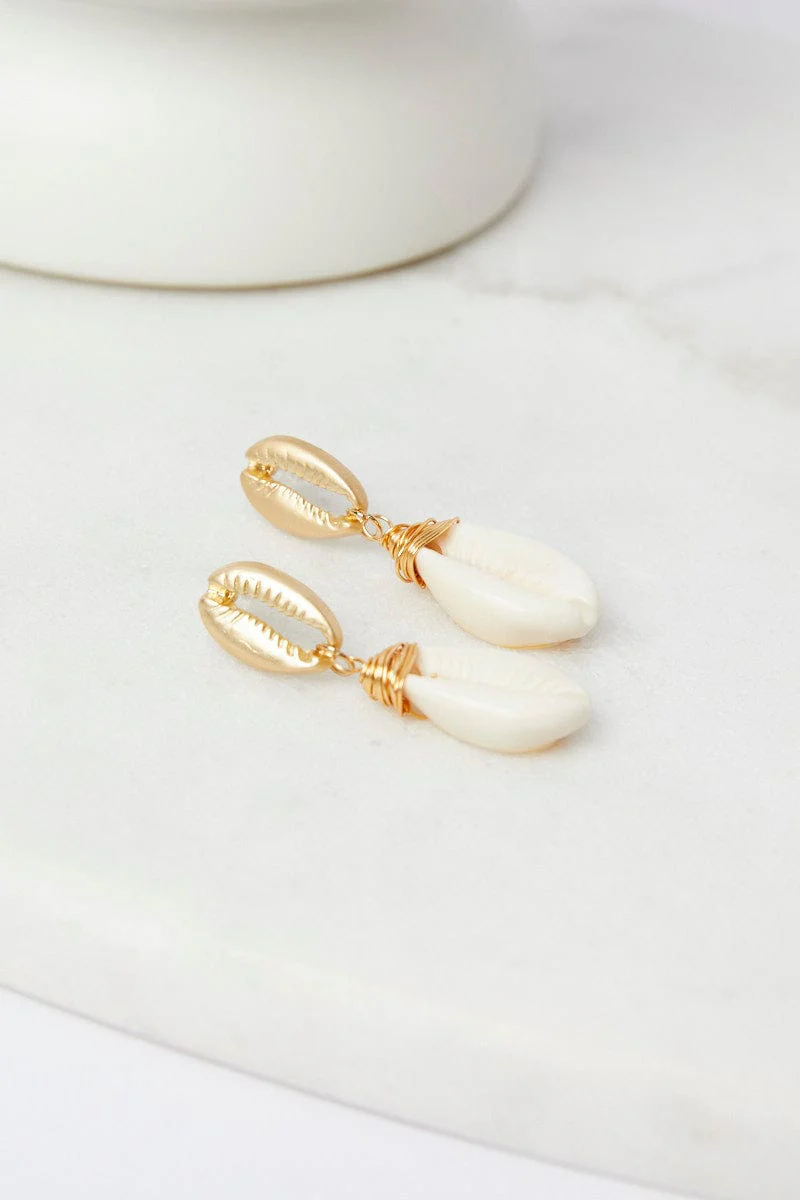 Gold Shell Detail Earrings