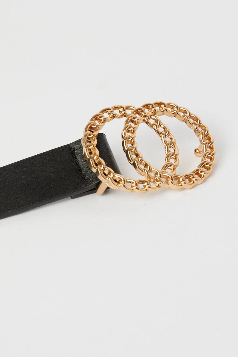 Black Double Ring Belt