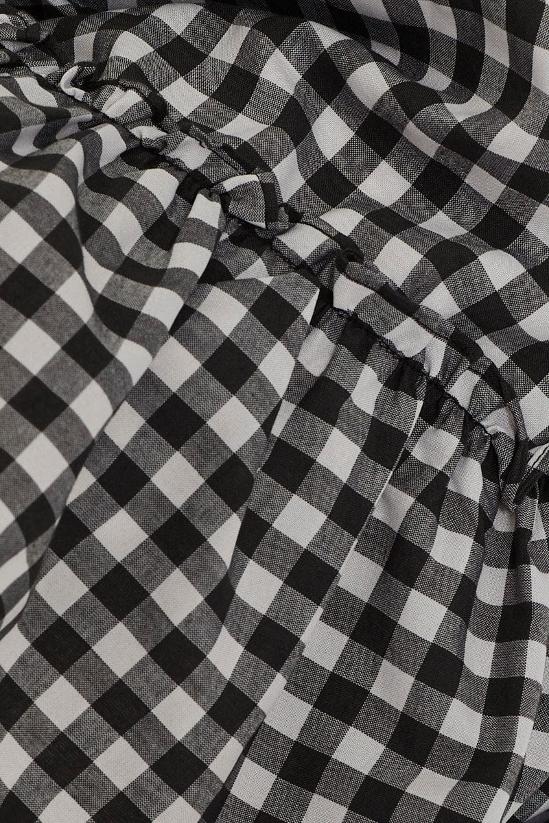 Check Crop Top Tie Up