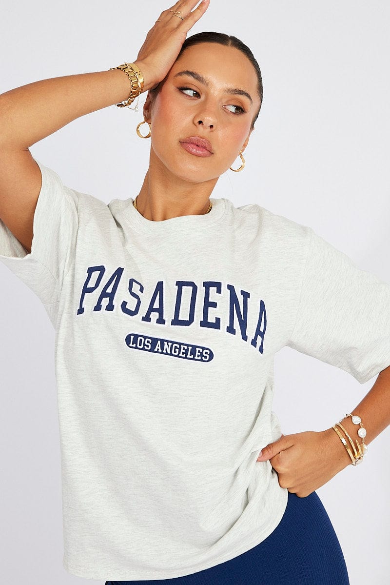 Grey Graphic Tee Short Sleeve