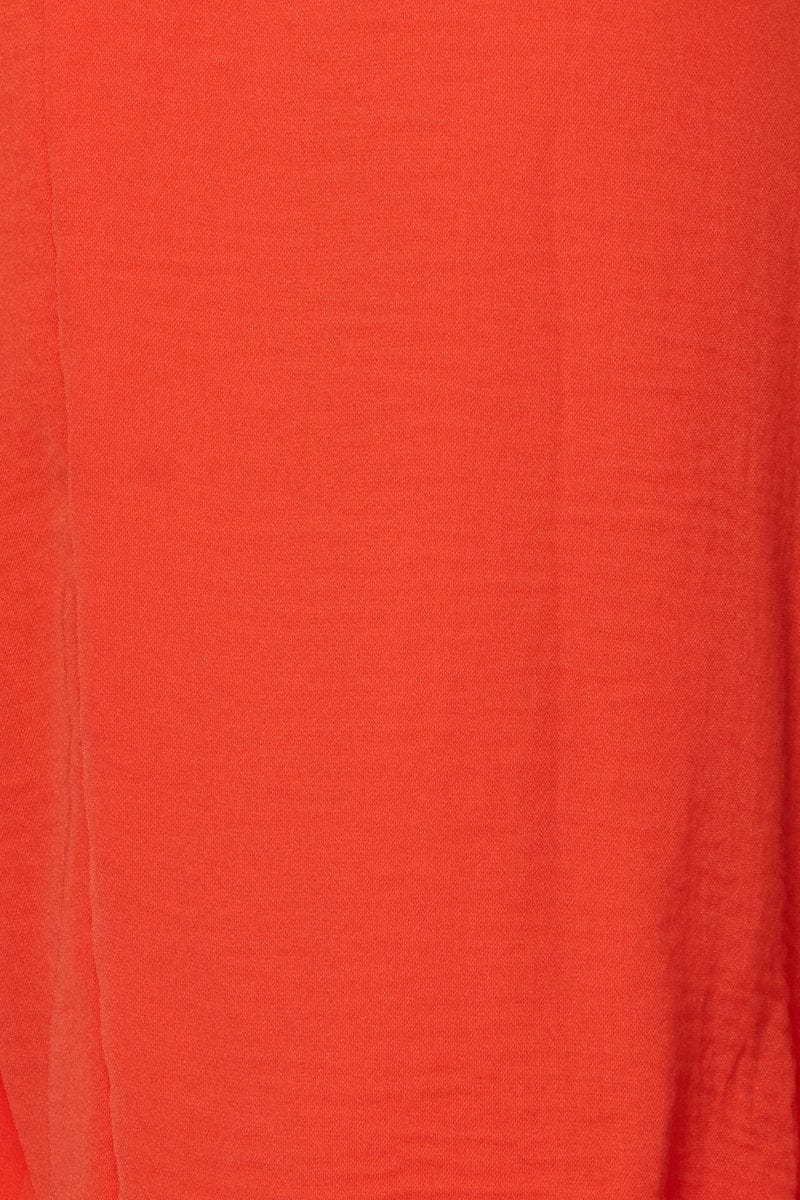 Red Midi Dress Short Sleeve Sweetheart Neckline