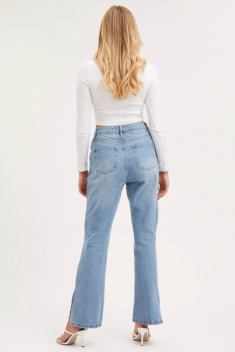 Blue High Rise Mom Jeans