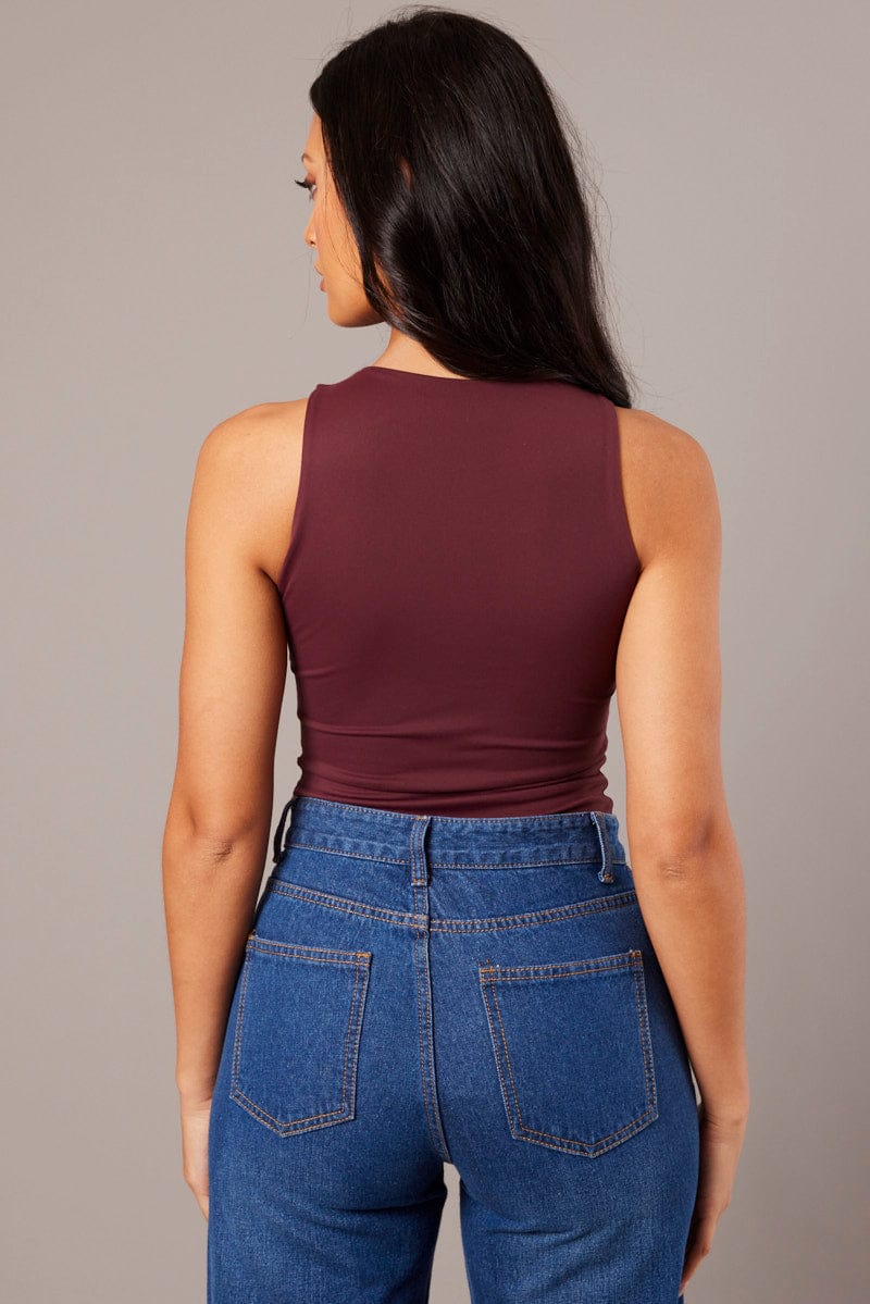 Red Supersoft Bodysuit Sleeveless