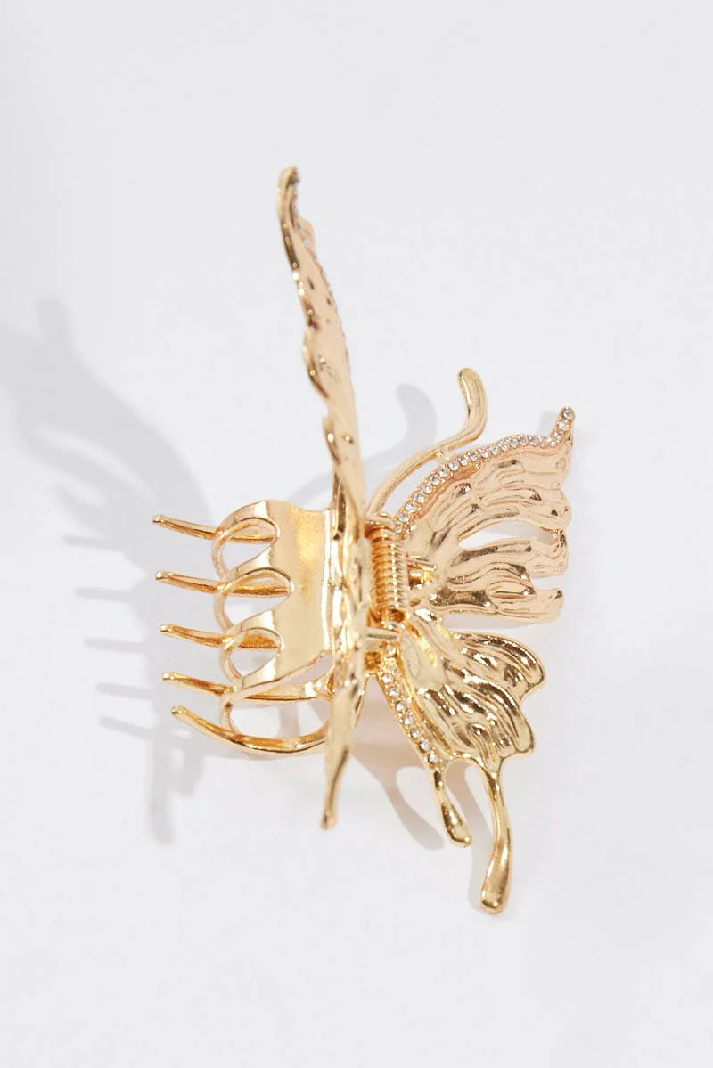 Gold Butterfly Claw Clip