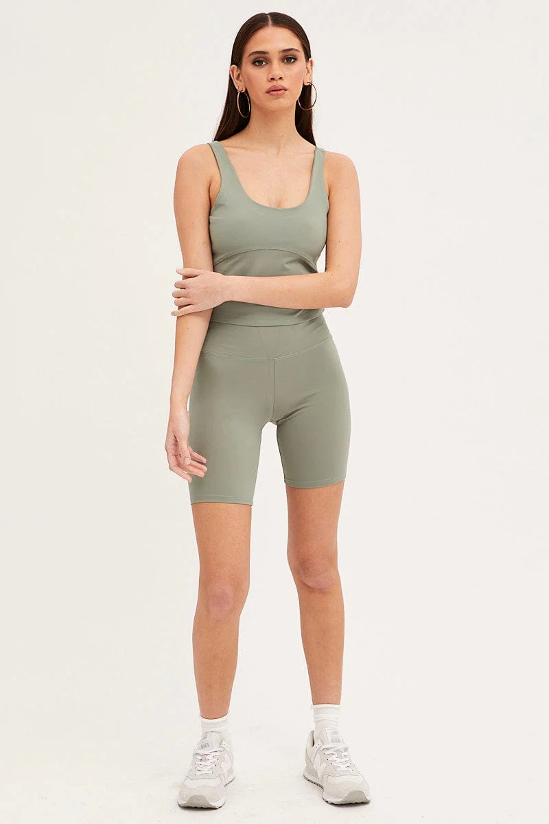 Green Basix Shorts Biker