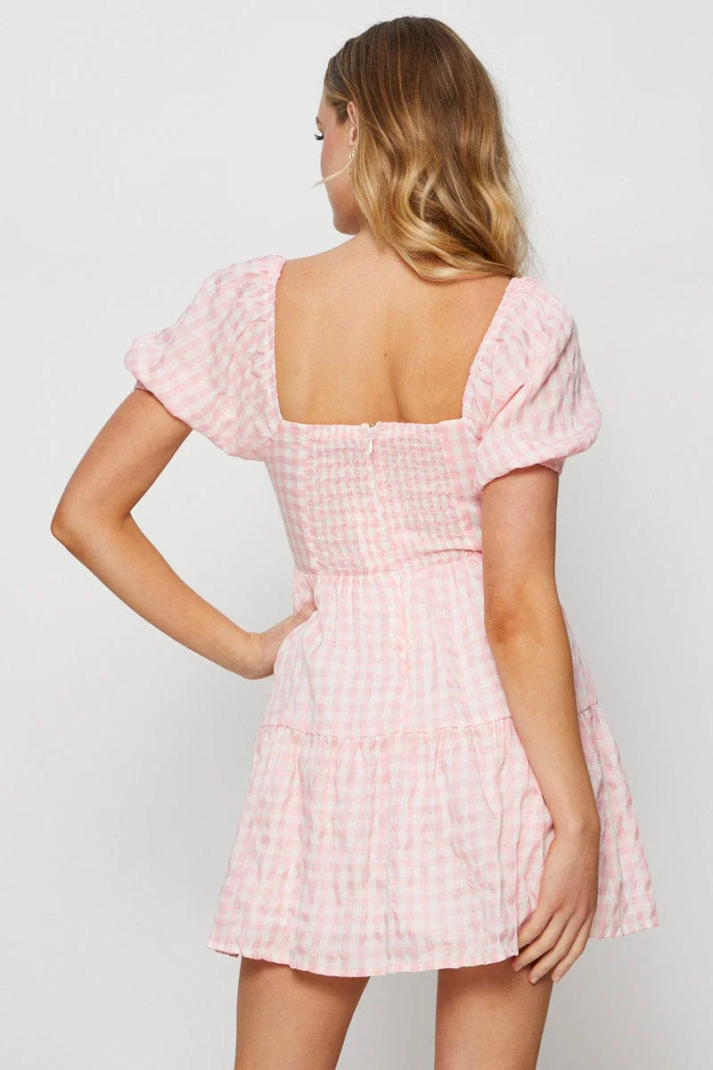 Check Mini Dress Sweetheart