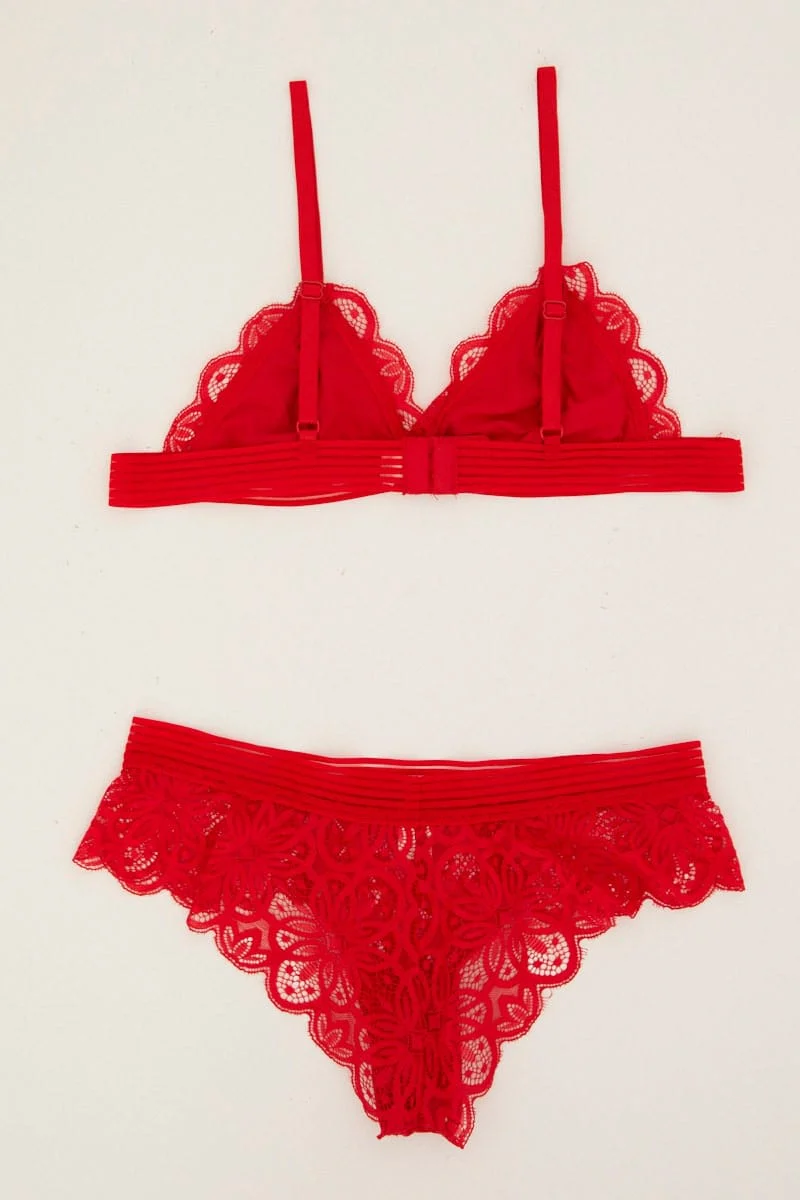 Red Lace Lingerie Set