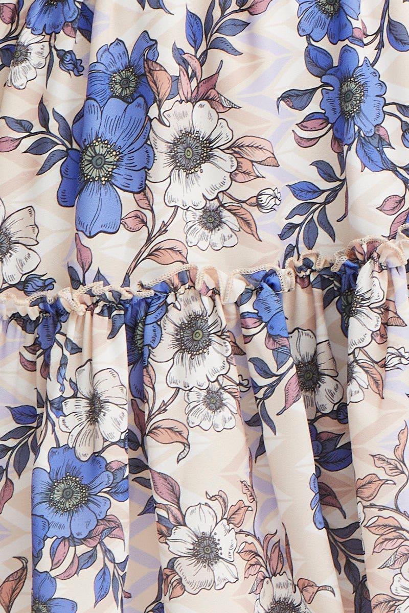 Print Flare Skirt Mini High Rise