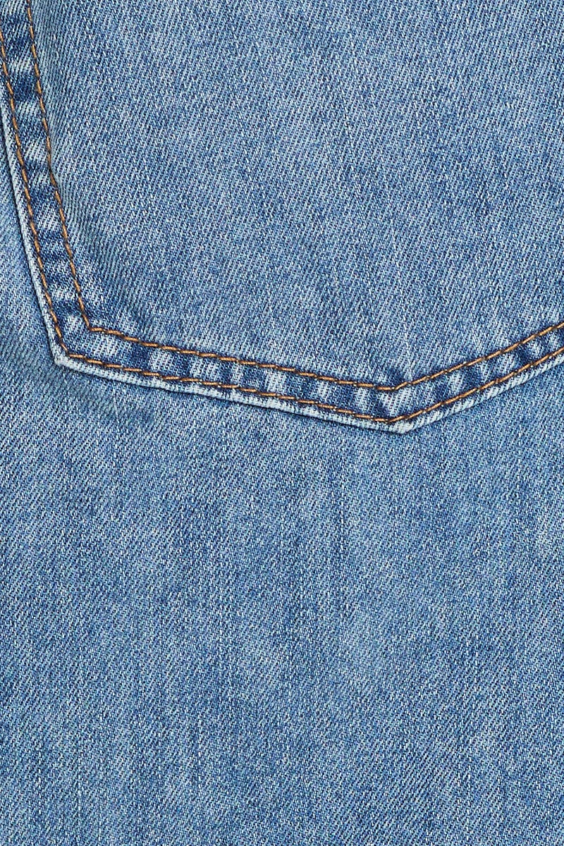 Blue Paper Bag Denim Shorts High Waist