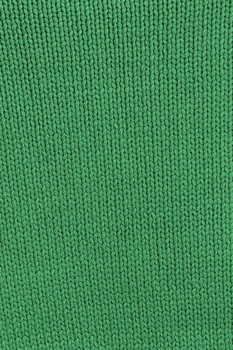 Green Cable Knit Jumper Turtle Neck