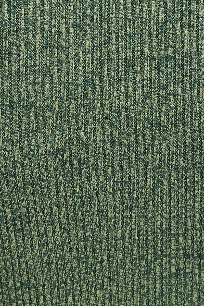 Green Knit Dress Long Sleeve Midi