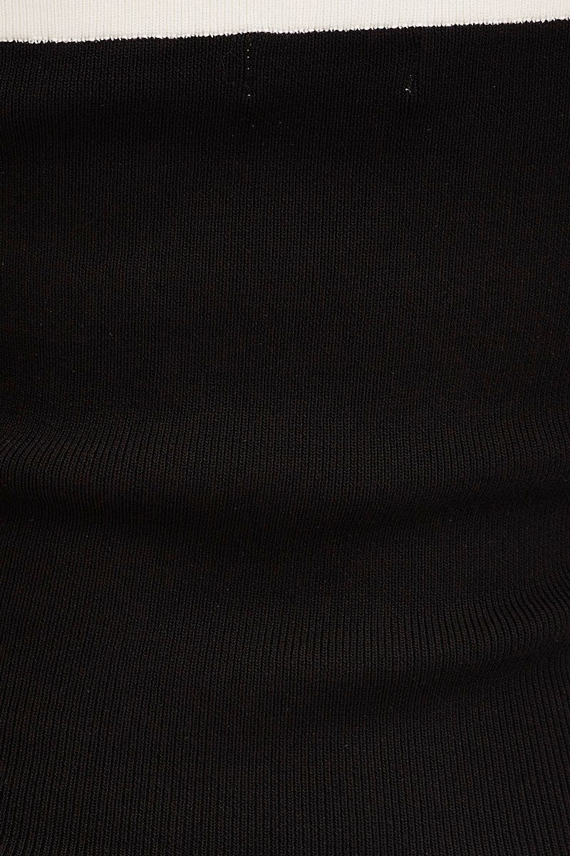 Black Cut Out Knit Midi Dress