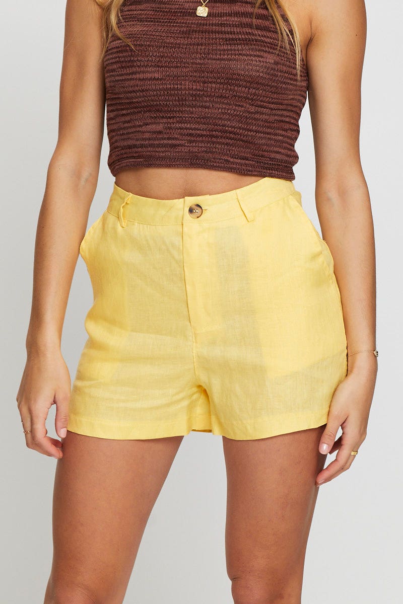 Yellow Shorts Linen