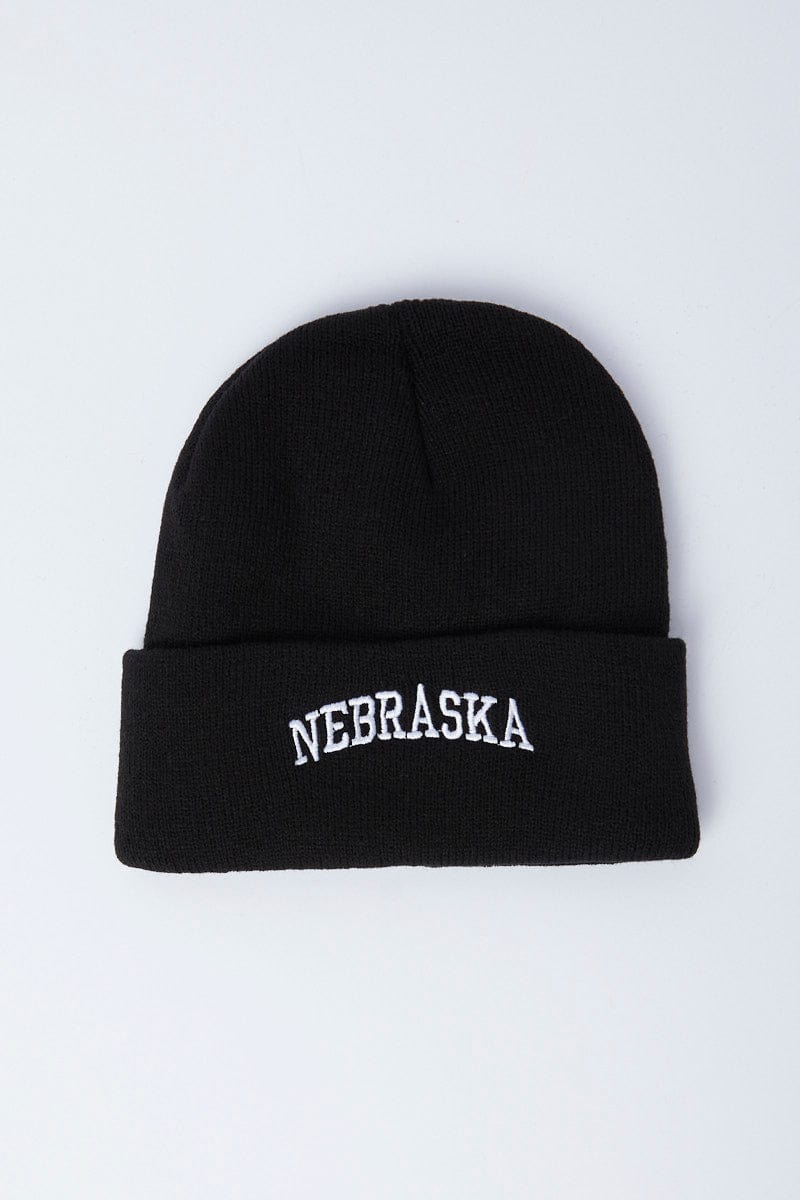 Black Nebraska Beanie