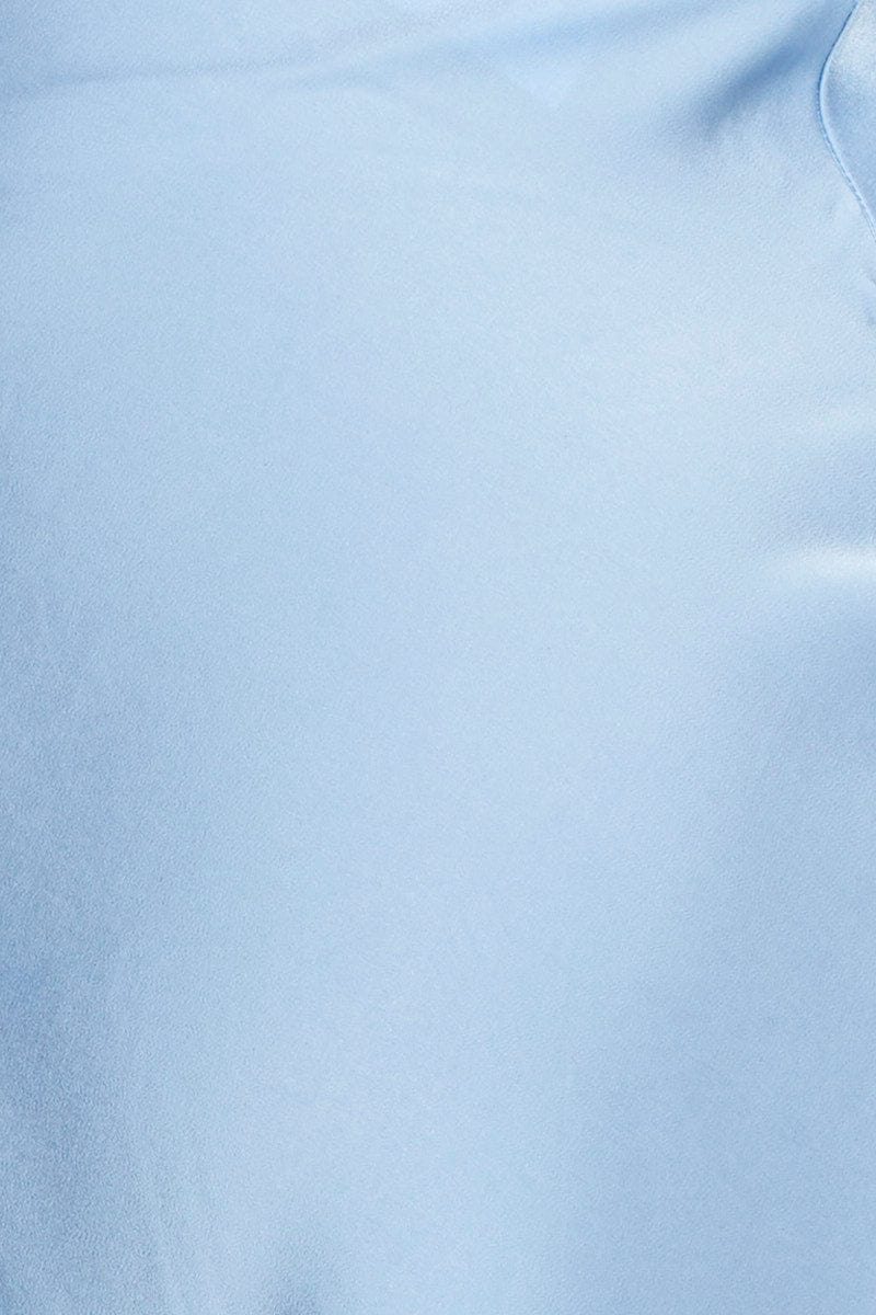 Blue Midi Dress Satin