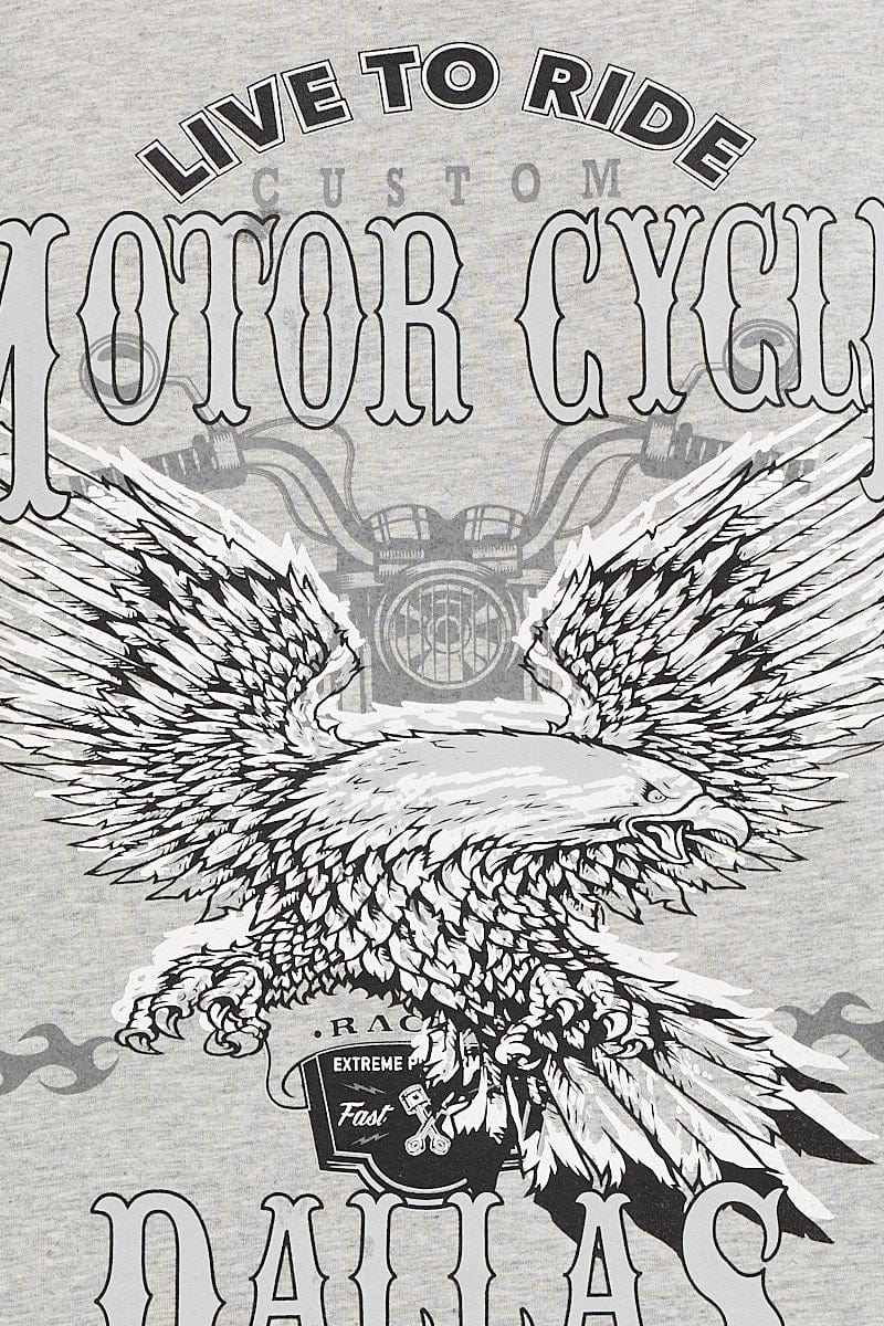 Grey Crew Neck Oversized Tee