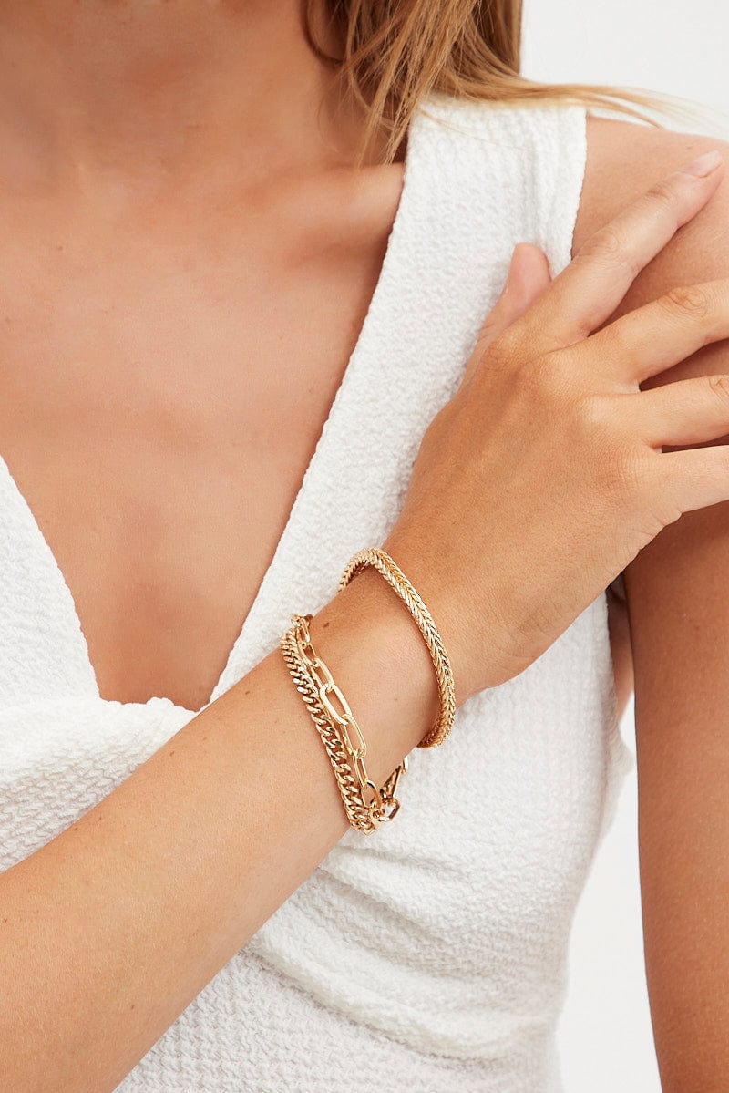 Gold Twist Chain Bracelet