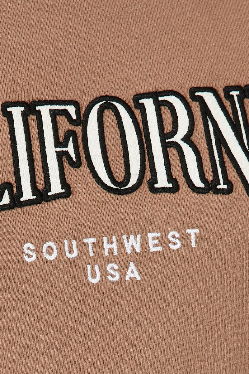 Brown Graphic Tee Short Sleeve