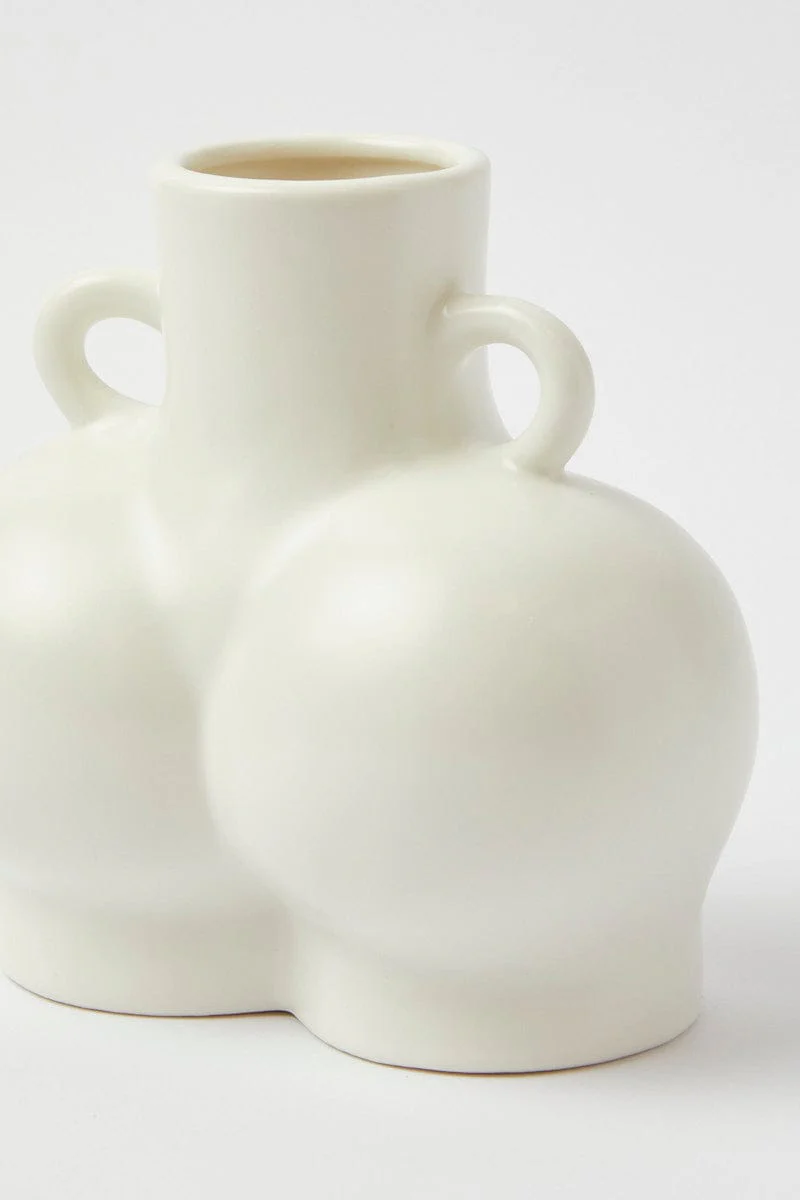 White Ceramic Booty Vase