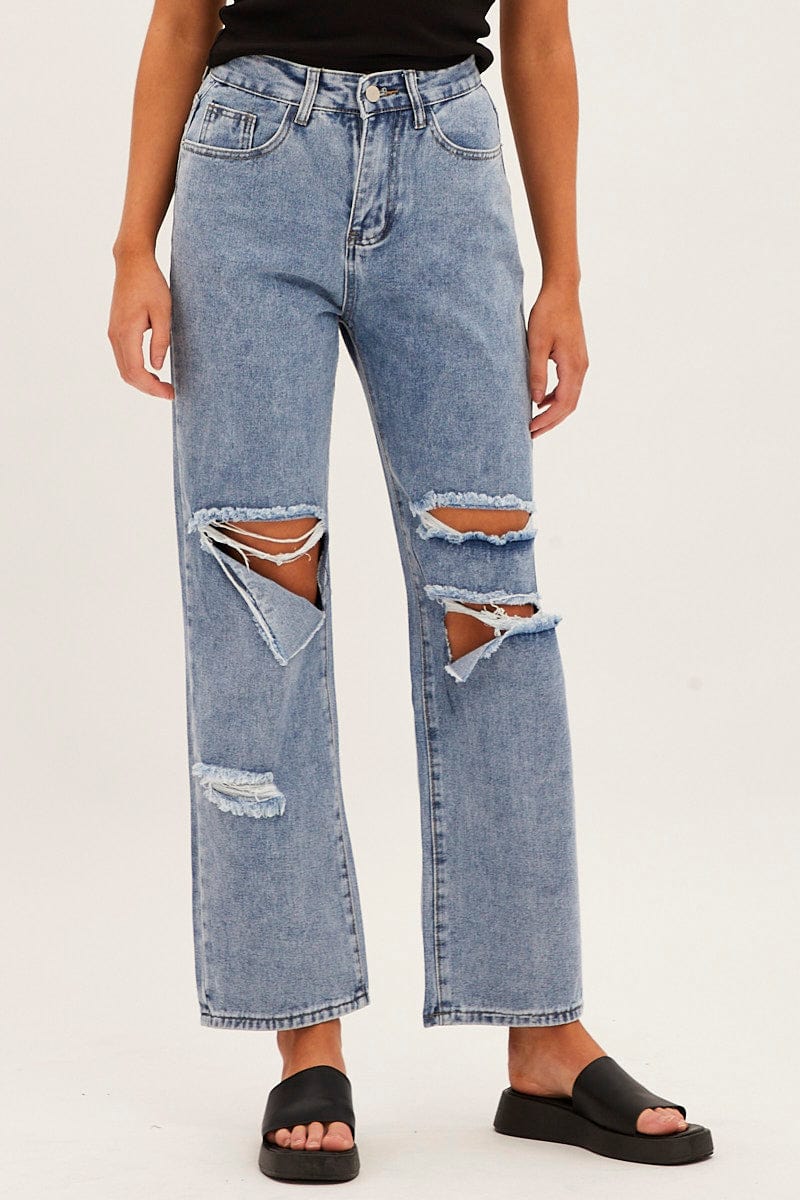 Blue Boyfriend Denim Jeans