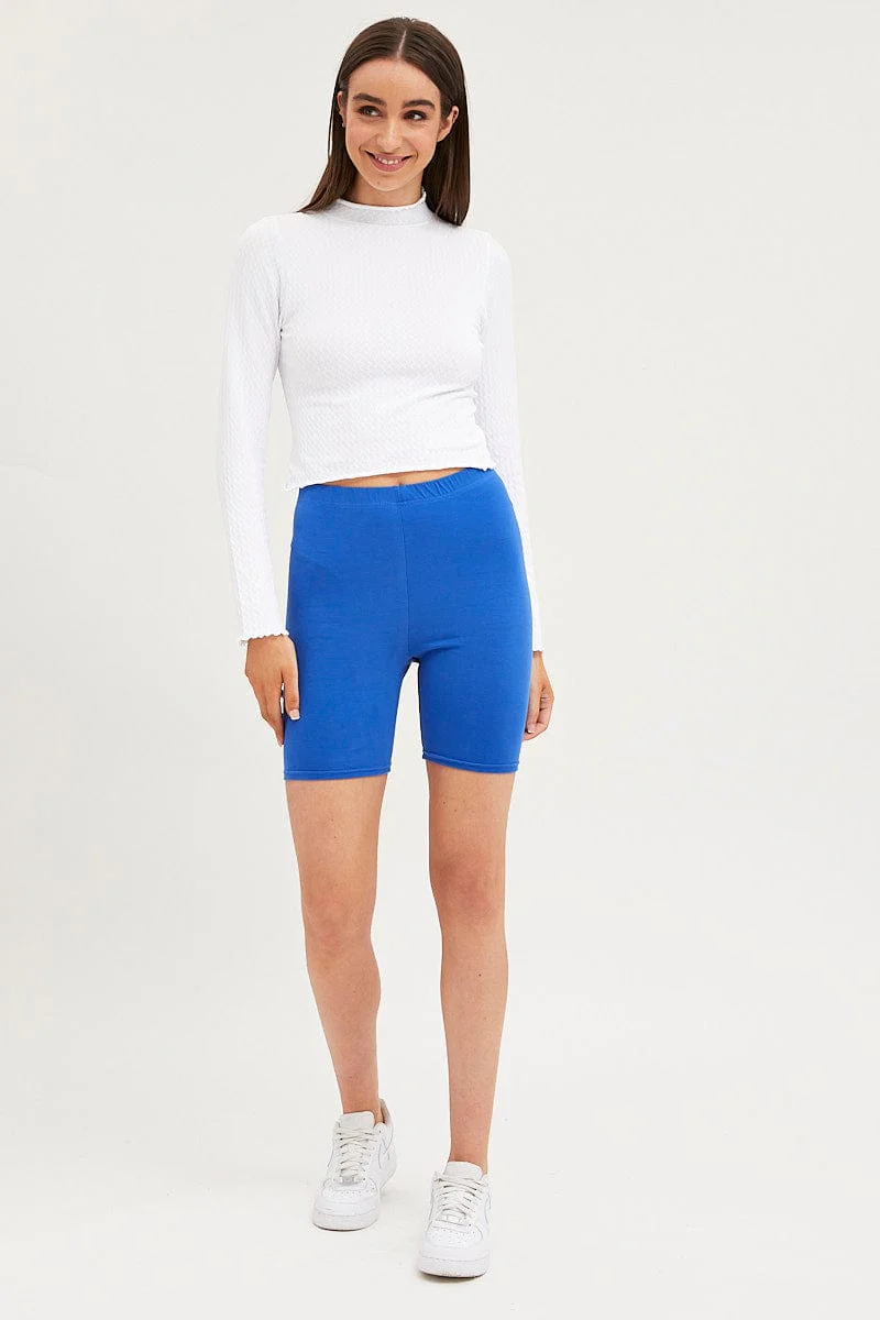 Blue Bike Shorts Cotton