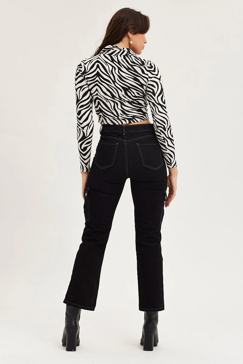 Black Carpenter Denim Jeans High Rise