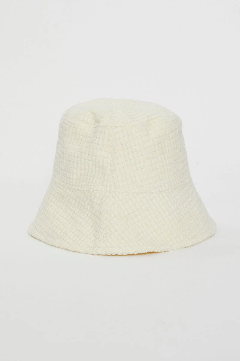 White Corduroy Bucket Hat