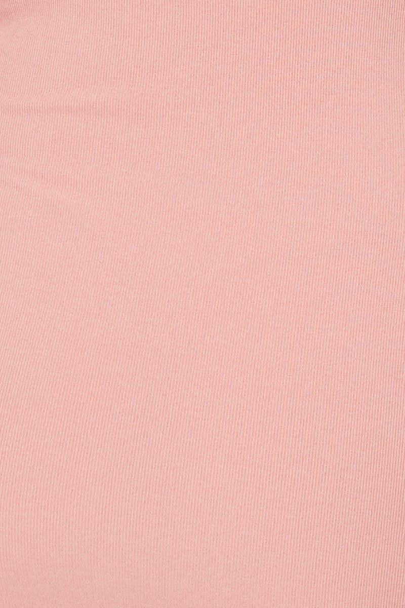 Pink Bodycon Dress Sleeveless Square Neck