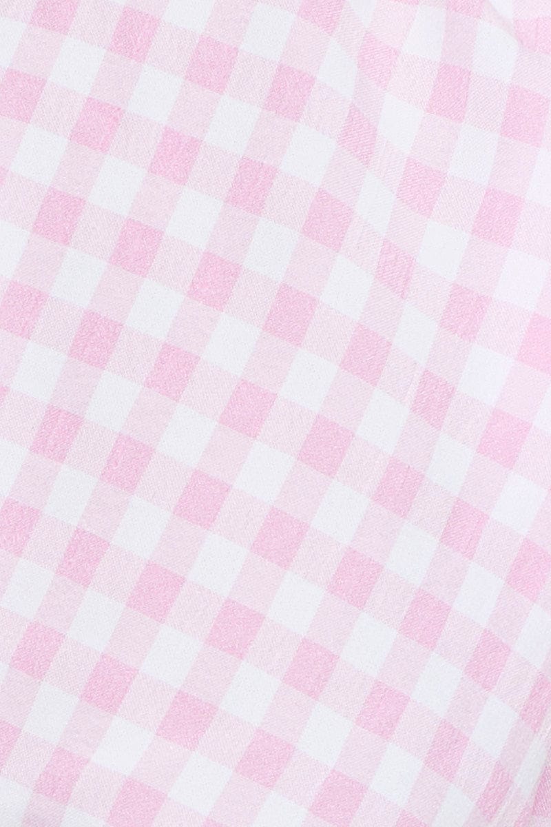 Check Crop Top Off Shoulder