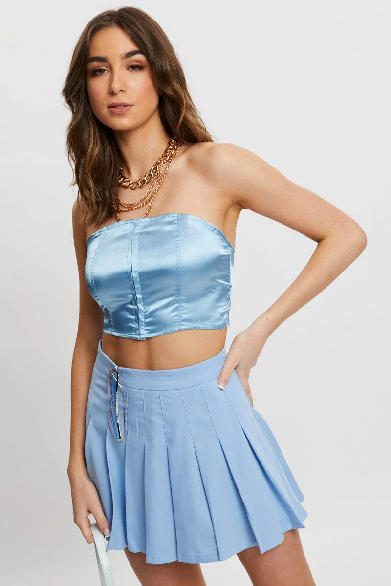 Blue Corset Top Sleeveless