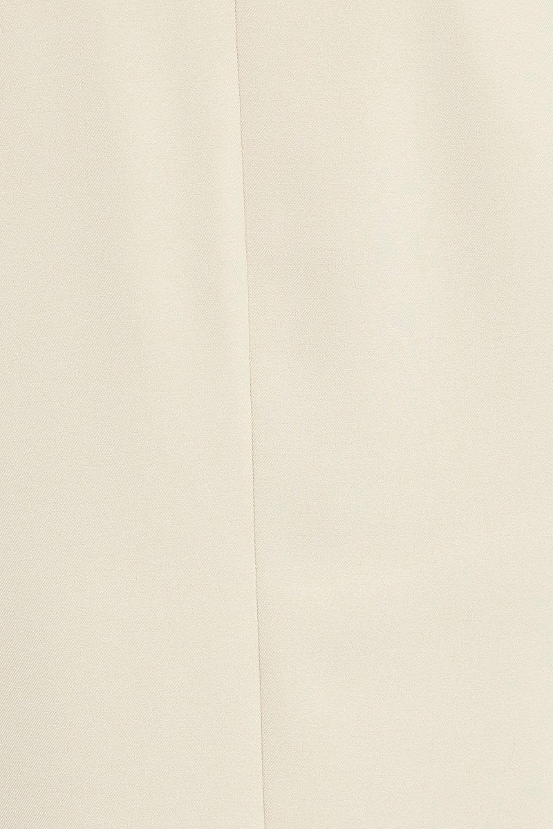 Beige Jacket Long Sleeve Collar Neck