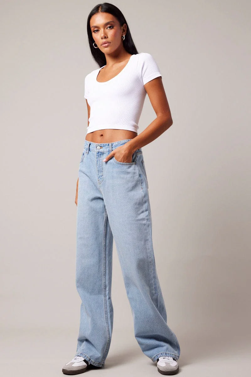 Denim Straight Jean High Rise