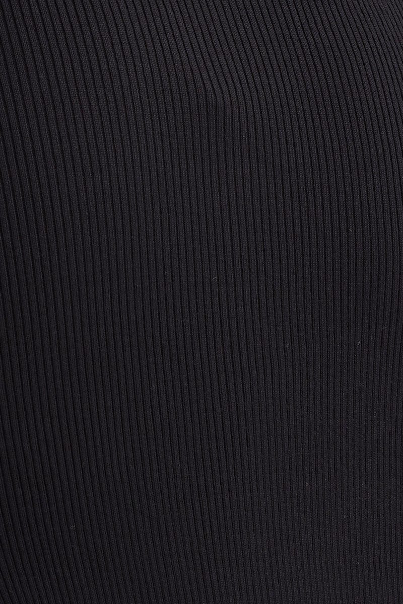 Black Keyhole Dress Sleeveless Midi Knit