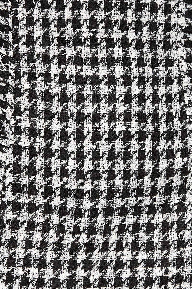 Black Houndstooth Mini Bodycon Dress