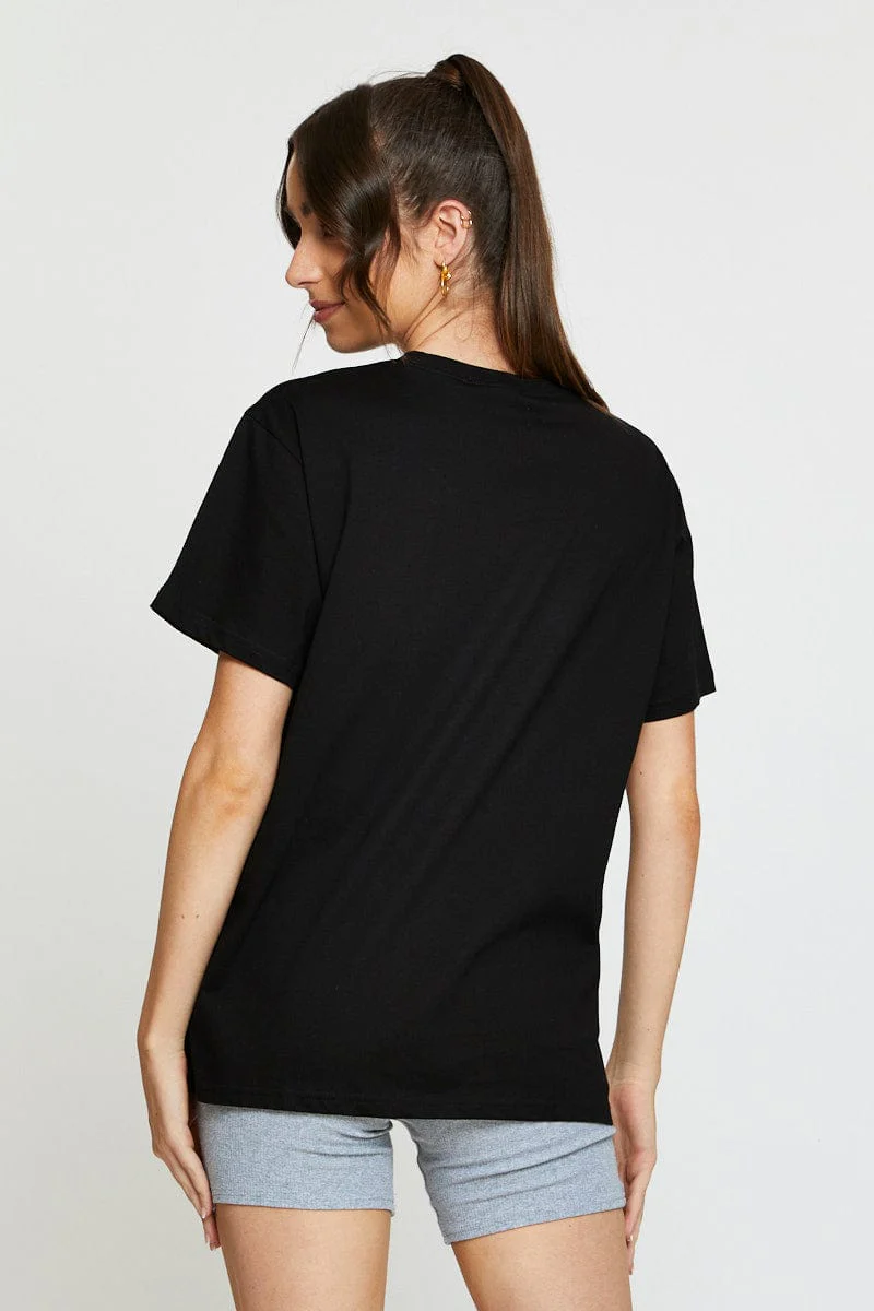 Black Graphic T Shirt Short Sleeve