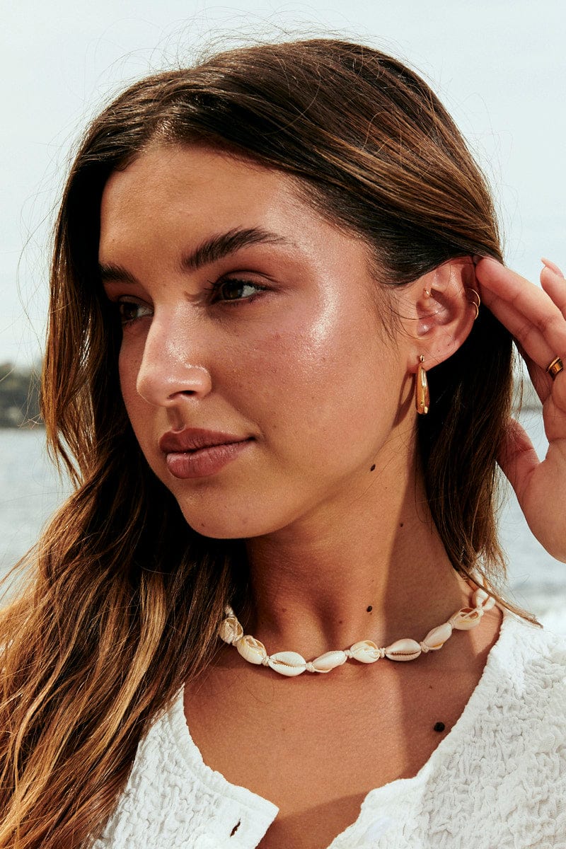 Gold Hoop Earrings Set