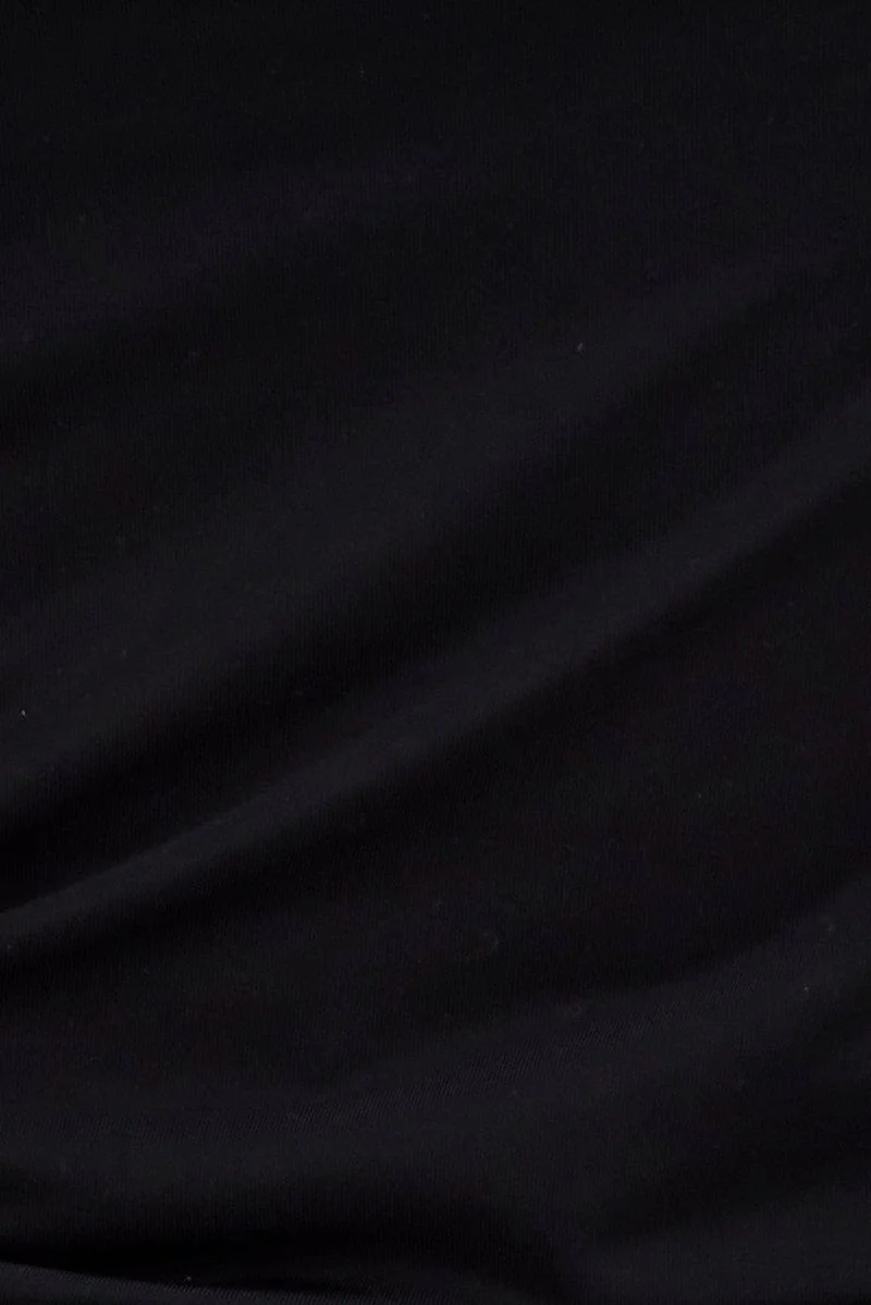 Black Bandeau Top Sleeveless Strapless Longline Nylon