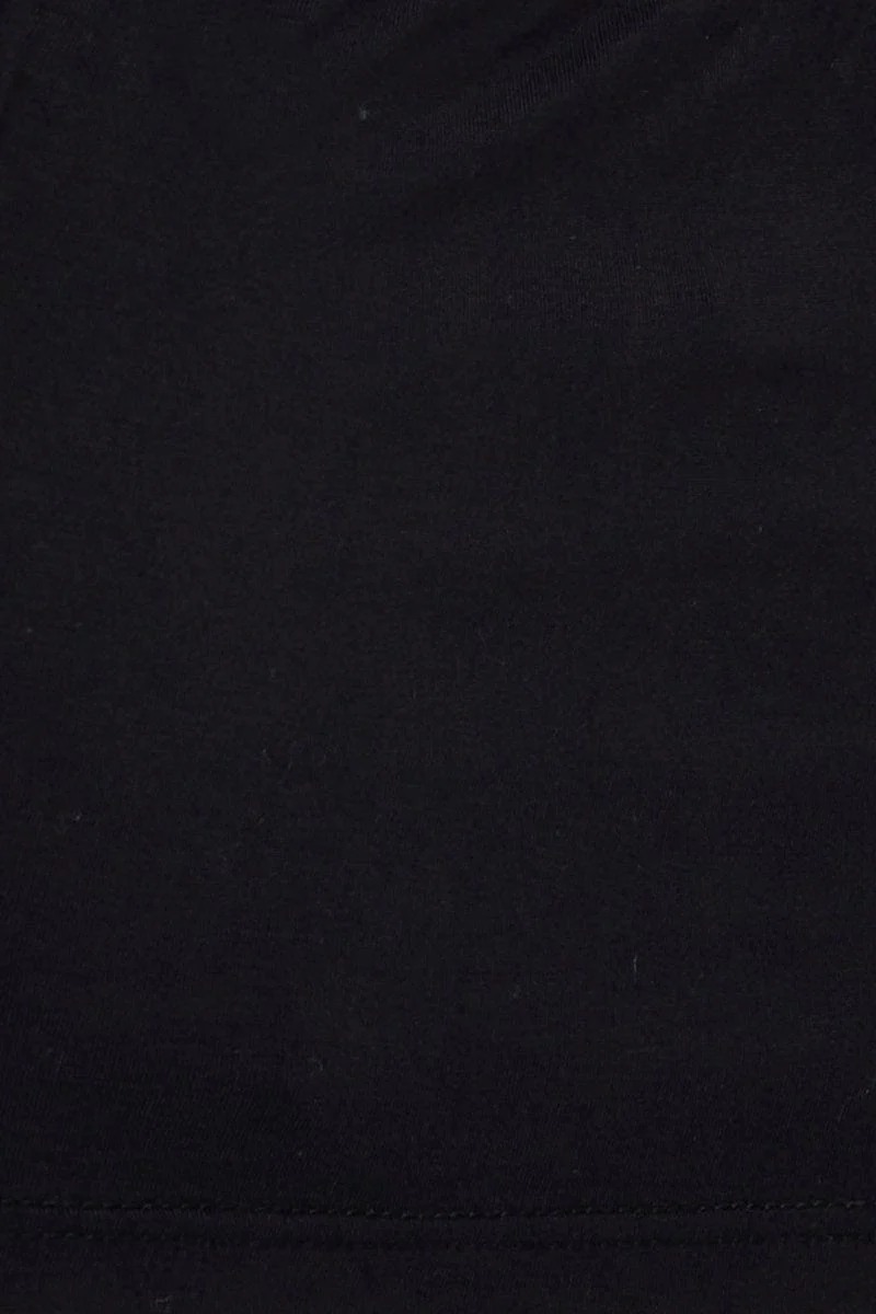 Black Slinky Top Short Sleeve Crop