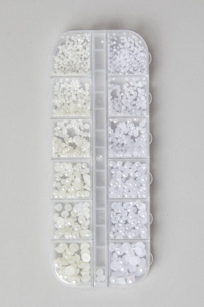 White Mix & Match Faux Nail Pearl